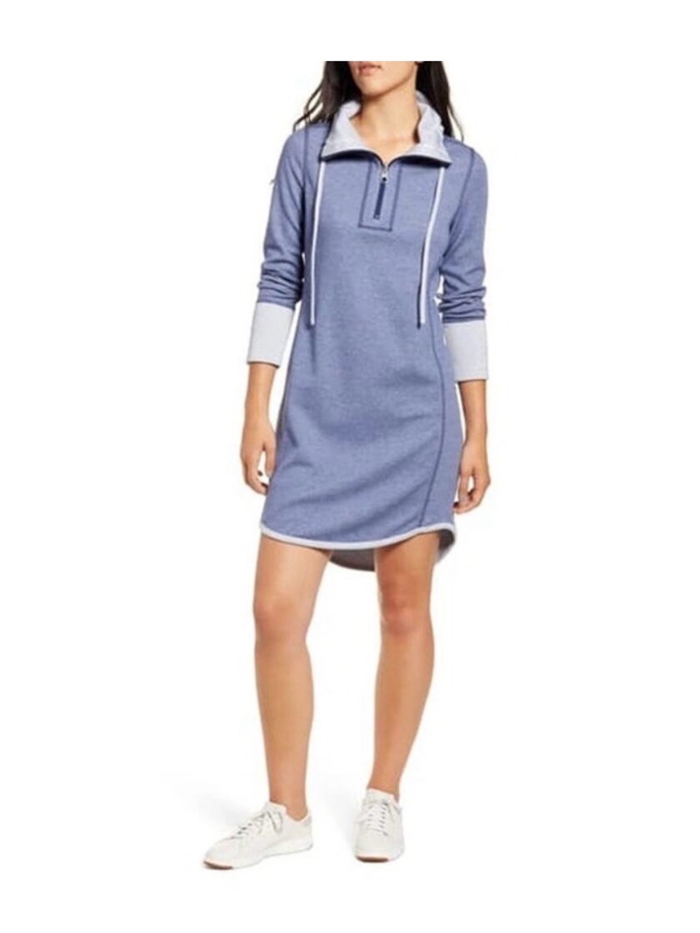 Tommy Bahama Reversible Light Blue Half-Zip Sweatshirt Dress